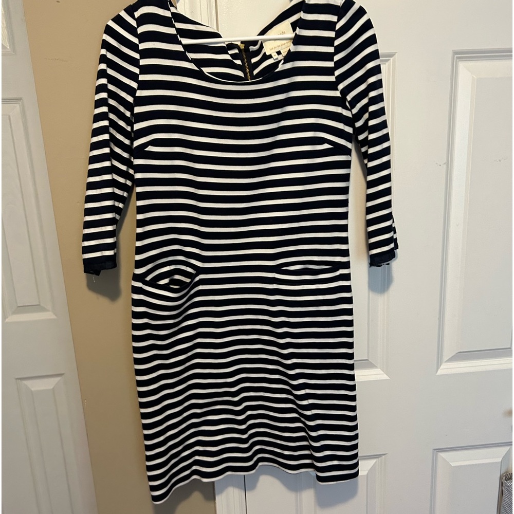 Kate Spade striped zip back dress
